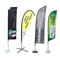 Outdoor Aluminium Windproof Teardrop Feather Flag